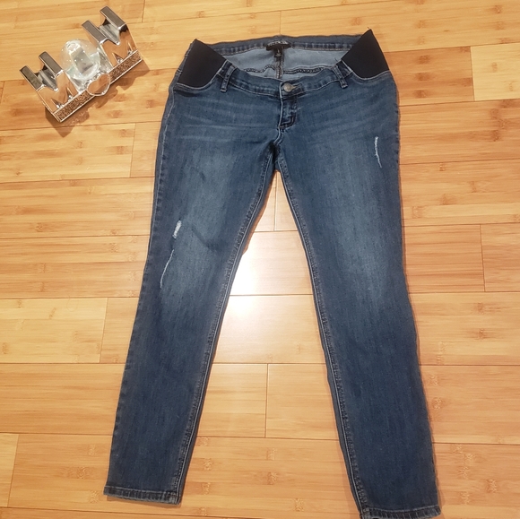Indigo Blue Denim - Maternity Denim Low Rise Size Large!